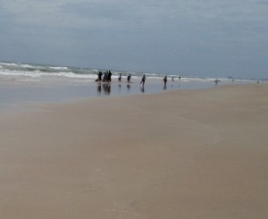 Surf camp straggling back from their workout