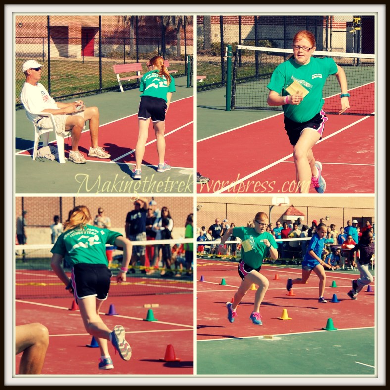 Shuttle run...I'm always holding my breath there is no split action on the turn around.