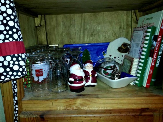 Christmas glasses and cookbooks